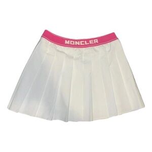 Moncler NWT Pleated Skirt in White/Pink